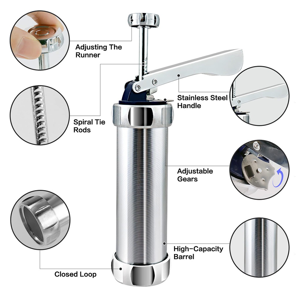 Cookie Press Gun Kit  Aluminum - đánh giá và giá Churros Maker Gun